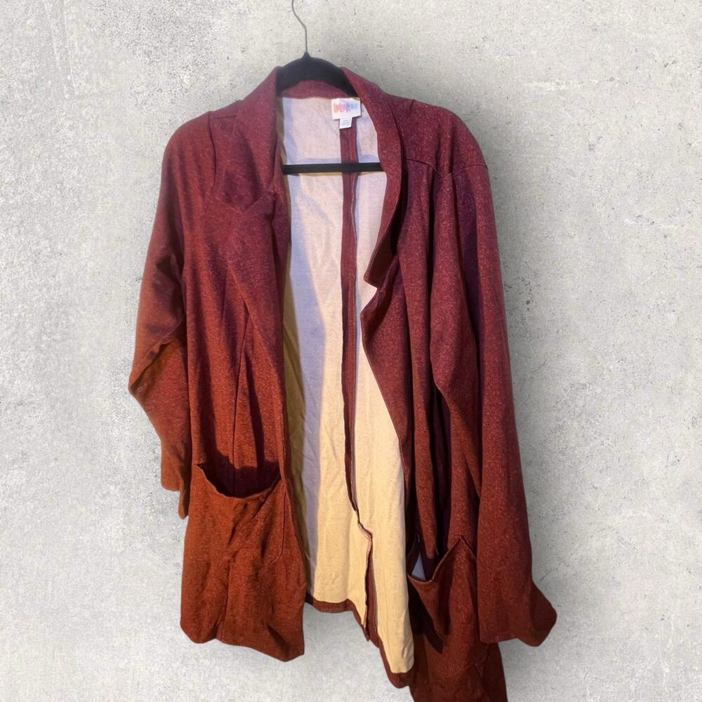 Lularoe 2XL Gwen Relaxed Blazer Solid Maroon Tweed NWT